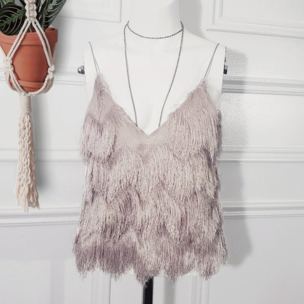 Zara Premium Collection Retro Roaring 20's style Flapper V-neck Cami Top